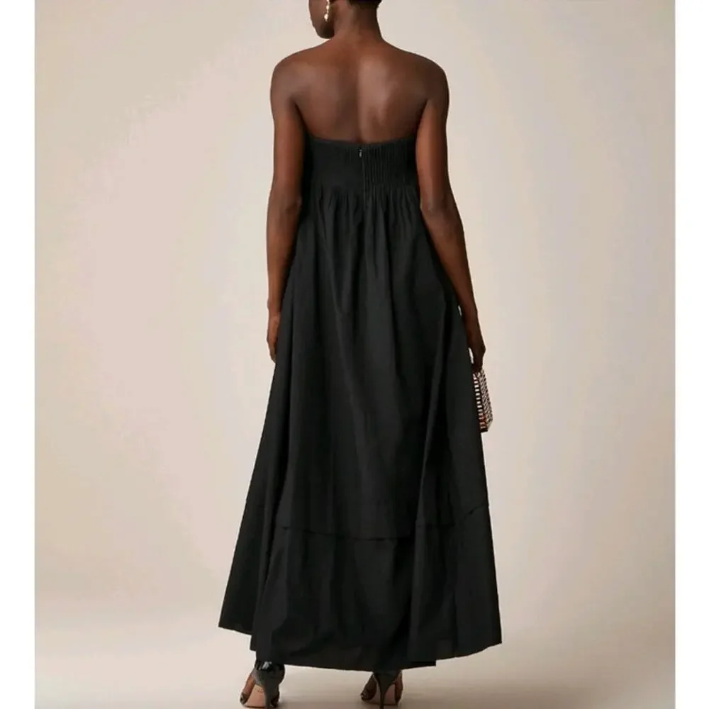 NWT J. Crew Collection Strapless Notched Maxi Formal Gown Dress Black 6